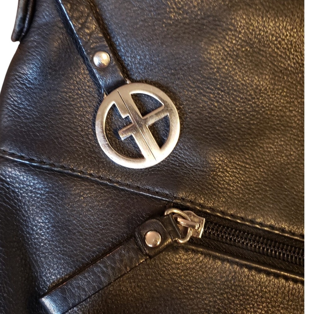 Giani Bernini Black Leather Crossbody Bag Medium Hobo‎ Style - Picture 3 of 13